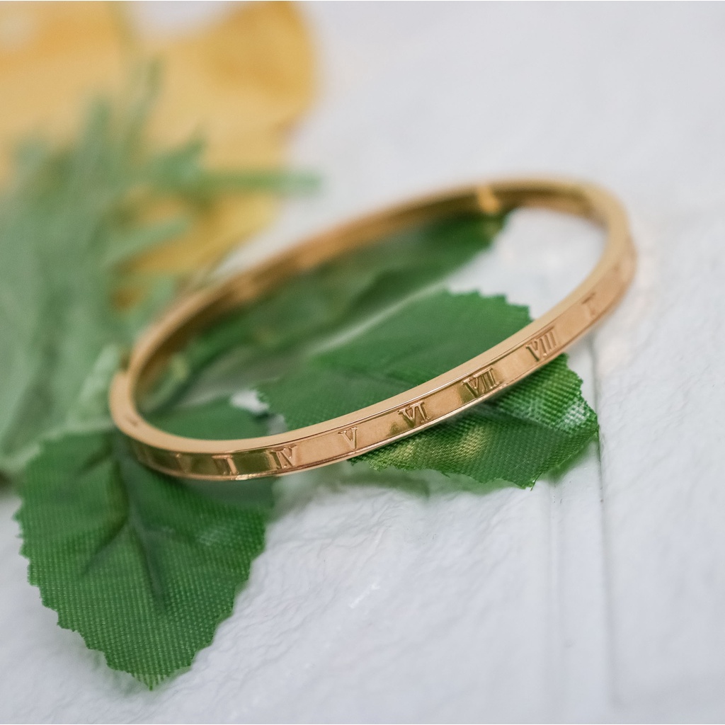Gelang bangle slim titanium kualitas import korea anti karat - ercassia