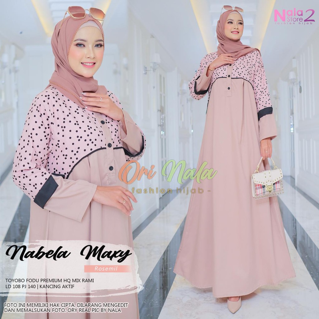 Gamis Nabela Maxy Ori Nala - GAMIS MAXY  LD 108 TOYOBO FODU PREMIUM  ORI NALA {NEW}