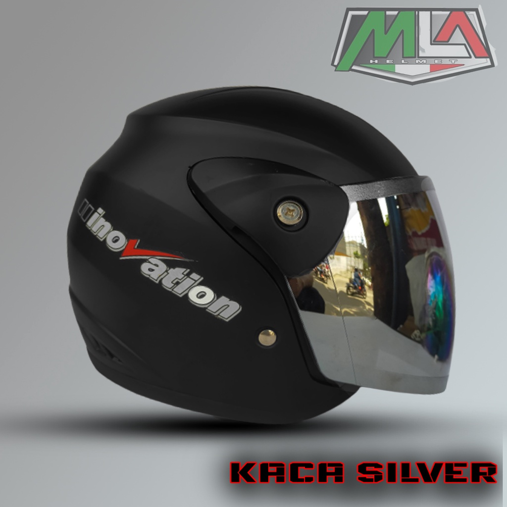 Helm Motor Dewasa Helm Half Face / Helm Pria / Helm Wanita Mirip Seperti Helm GM Evolution Kaca SIlver Kaca Pelangi Murah -bukan helm kyt kyoto