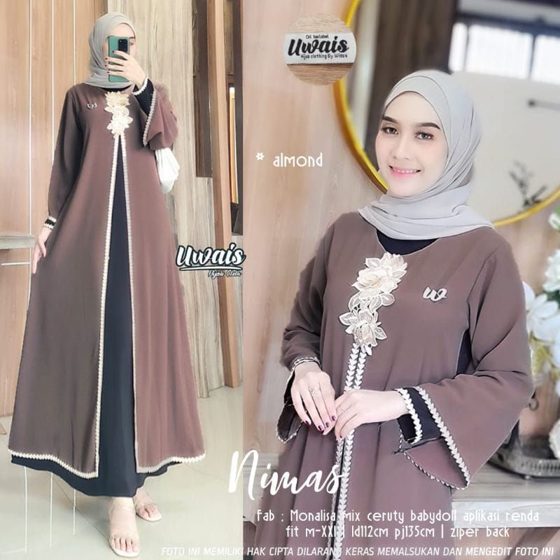 Gamis Nimas // gamis fariasi cardigan ceruty