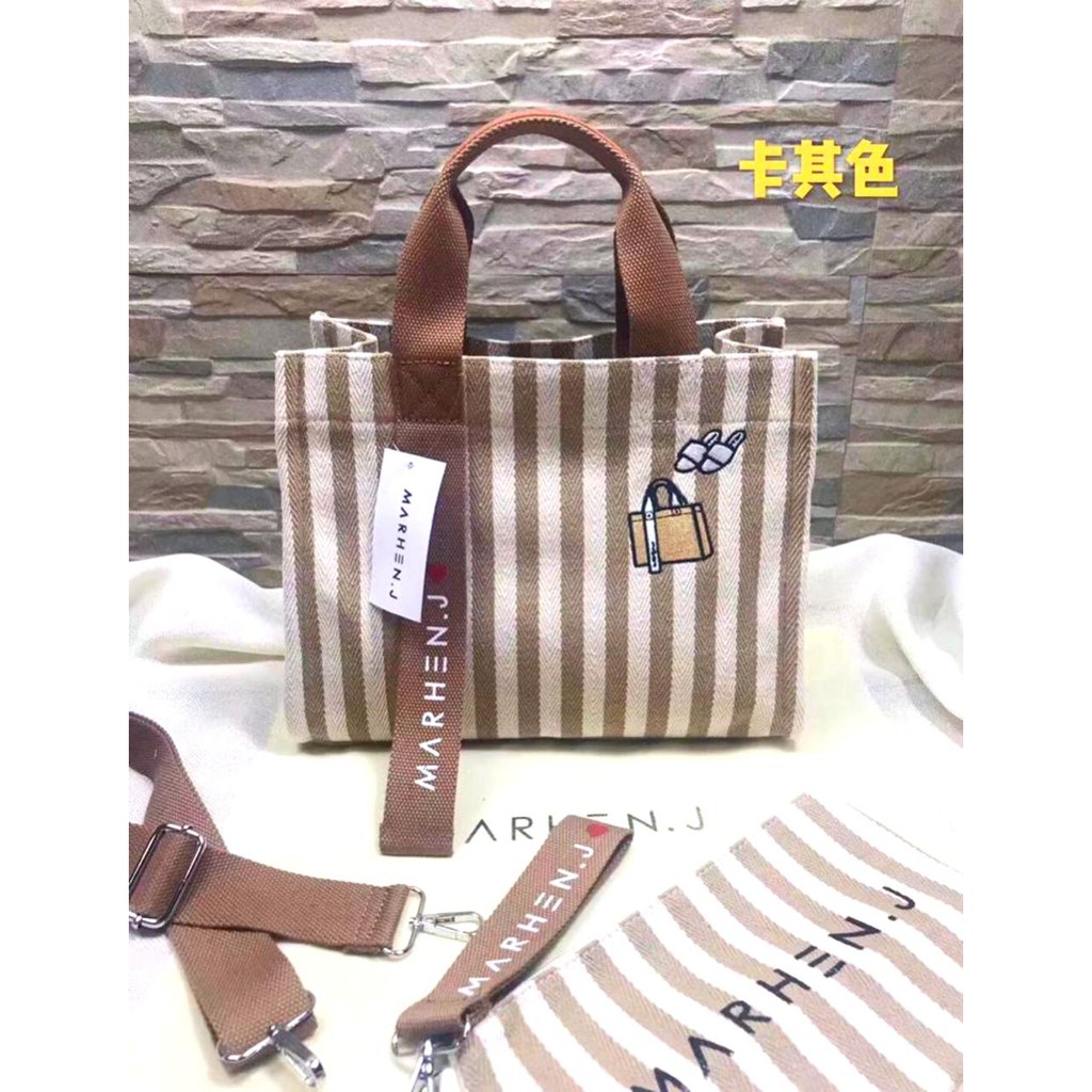 TAS BATAM-TAS IMPORT-  MARHEN J RICO STRIPE Love TOTE BAG 2in1  170