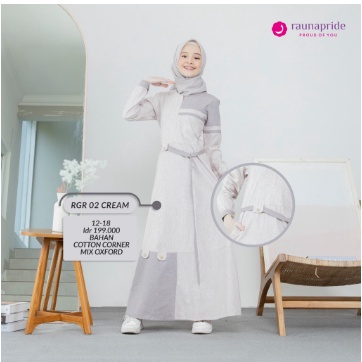 Rauna Gamis Remaja Terbaru 2022  RGR 02 / Gamis Remaja Kekinian / Fashion Muslim