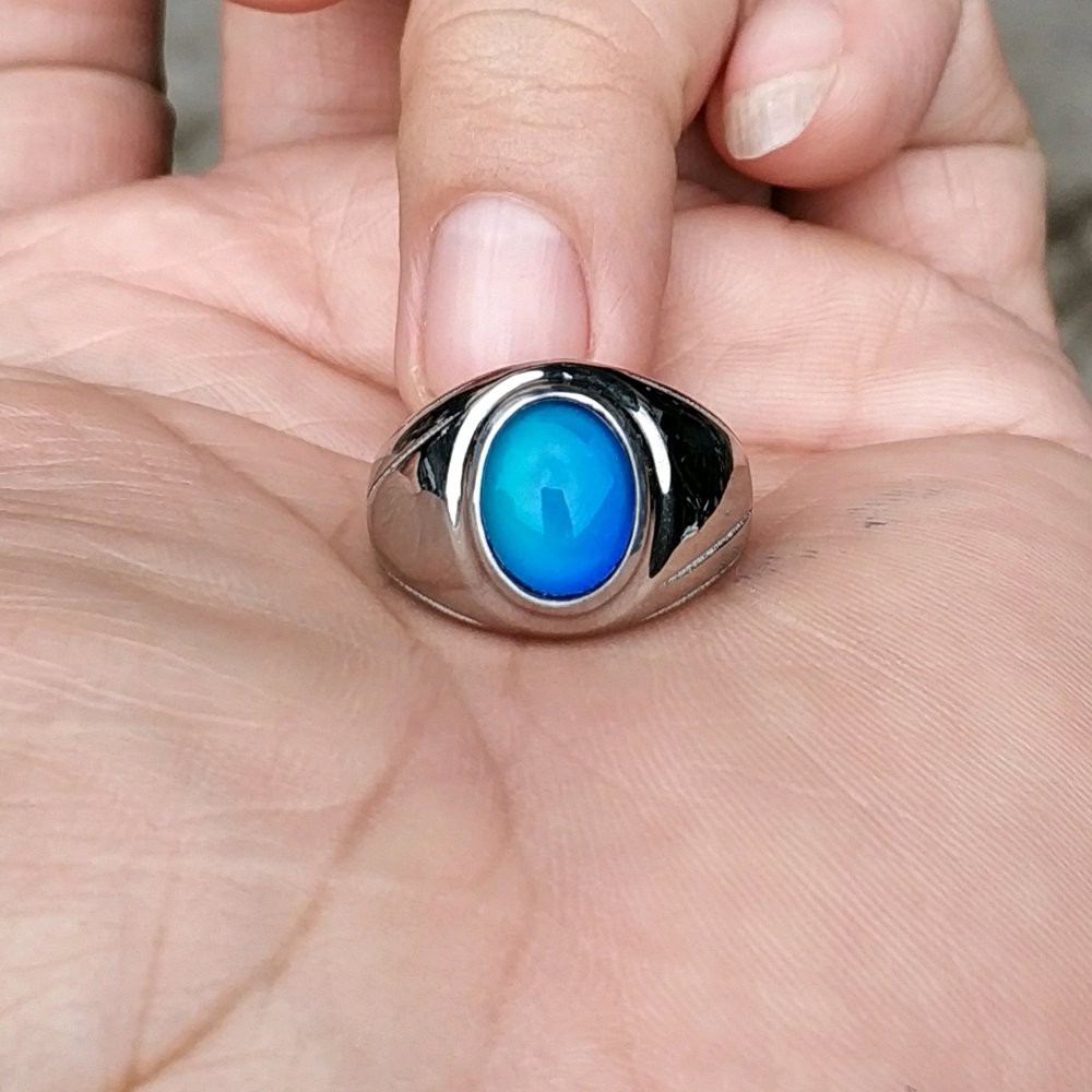 CINCIN BATU AKIK AURORA COLOR CHANGE BY TEMPERATUR MINIMALIS