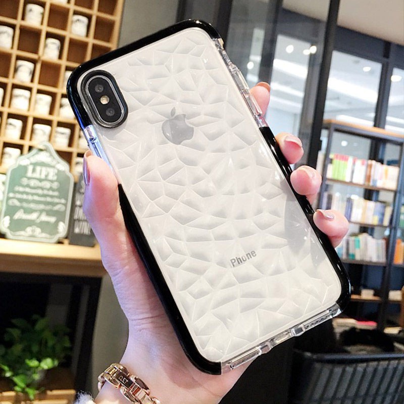 Premium case Iphone 11 Pro 6 6 Plus 7 8 7plus X XS Diamond Pattern Bahan Silikon Lembut Untuk