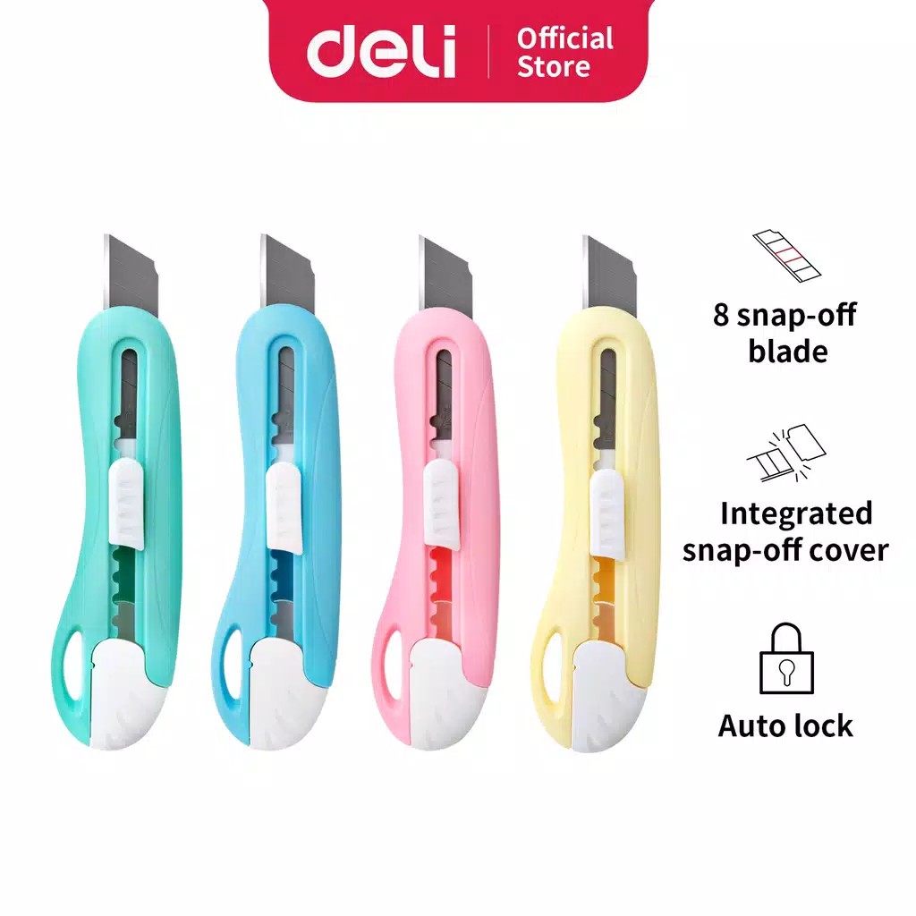 

Deli Cutter Sekolah, Desain untuk Anak-Anak, Bahan ABS, Silet 55mm