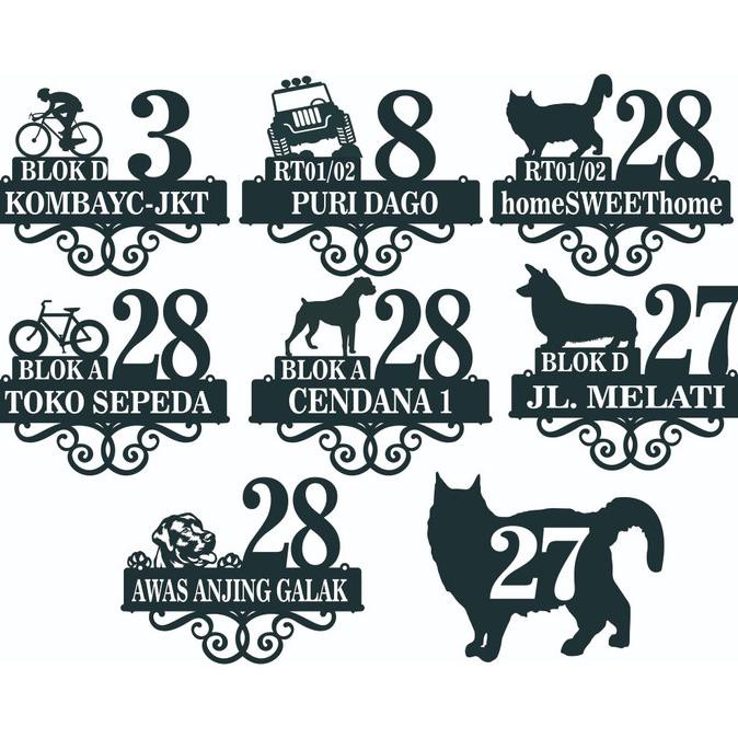 no rumah/ Nomor Rumah custom, cantik , elegan, unik/unlimited