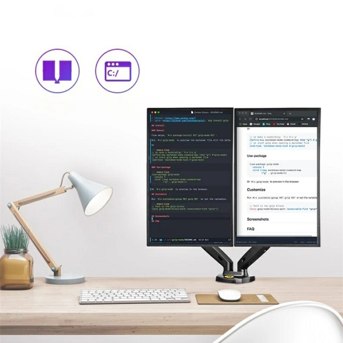 Bracket Monitor bracket dual monitor Bracket monitor 2 led display 27&quot;