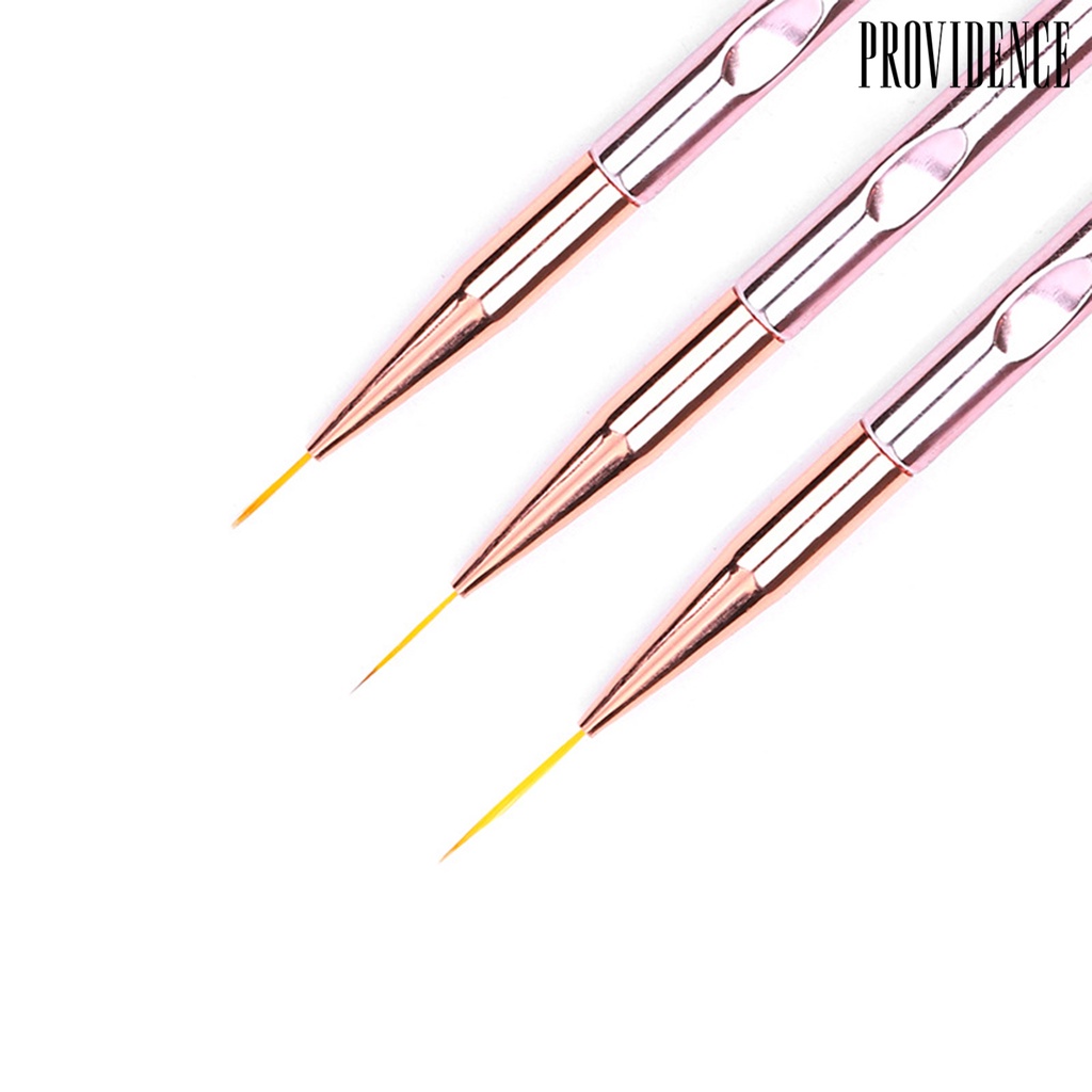 Providence 3Pcs Nail Art Liner Brushes Non-deformation Non-corroding Nail Decor UV Gel Painting Acrylic Liner Brushes for Salon