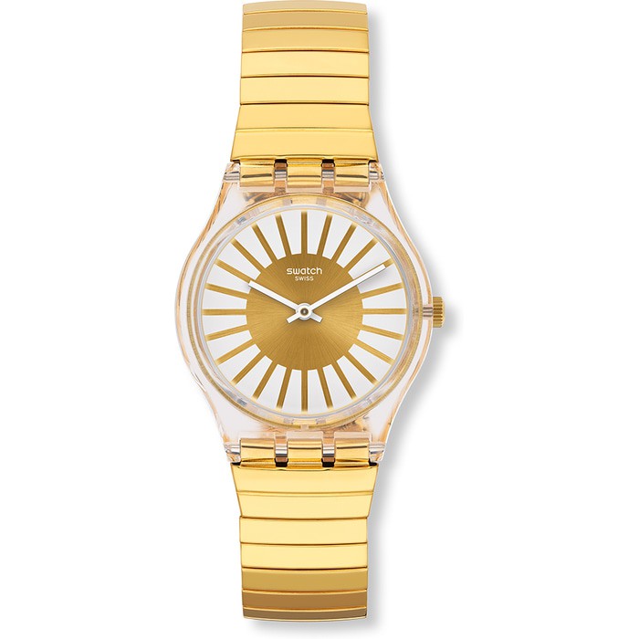 Swatch Analog Jam Tangan Rantai Unisex GE248B Rayon De Soleil Original