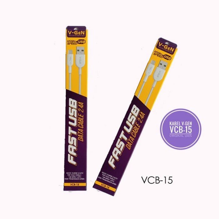 KABEL DATA USB MICRO V-GEN VCB-15 / VCB15 CABLE FAST CHARGING VGEN