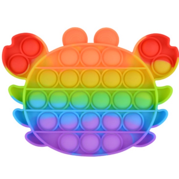 Fidget Toys Push POP IT / POPIT Mainan Anak Penghilang Stress Relieve Pop it Rainbow-Kepiting Rainbow