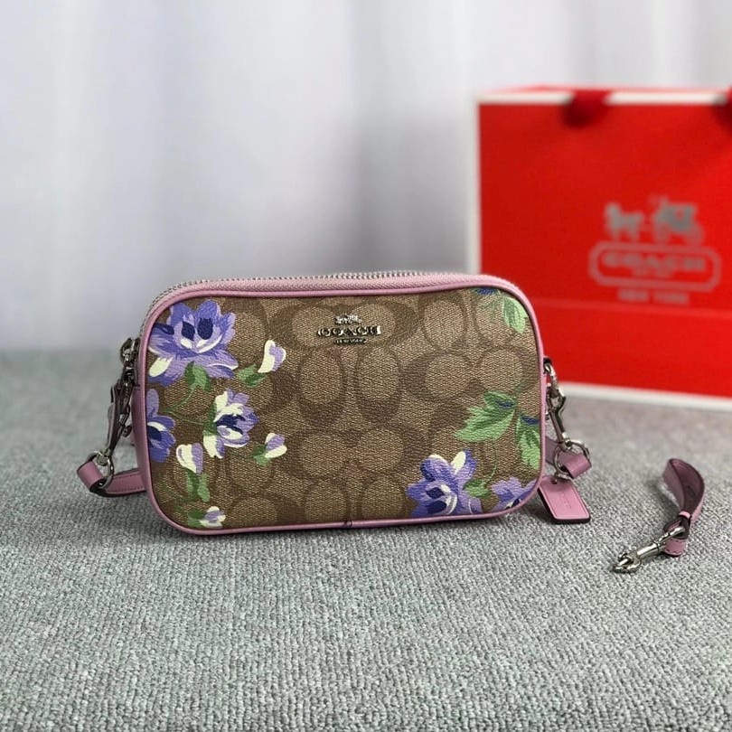 COACH CROSSBODY POUCH PRAIRIE DAISY CLUSTER FLOWER2 - TAS COACH WANITA - COACH ORIGINAL - COACH BAG