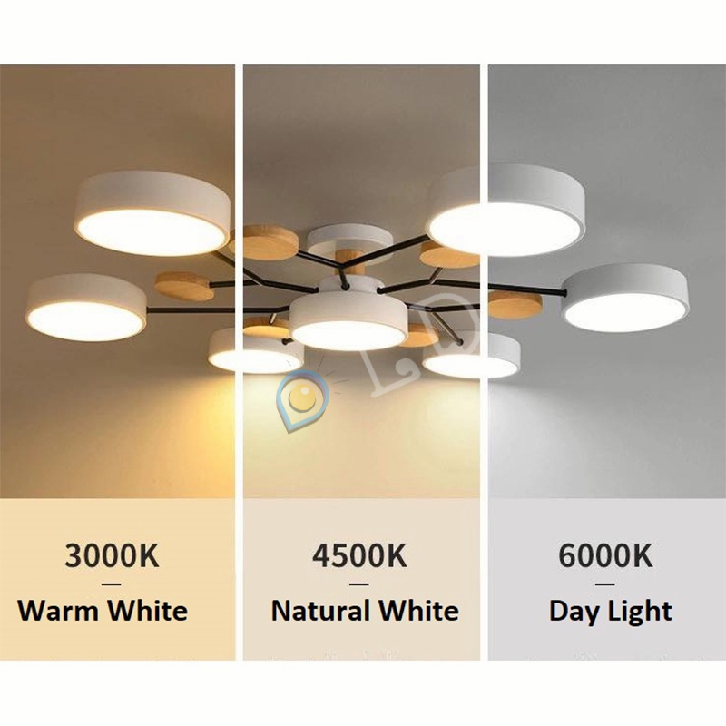 3 Warna 48W Lampu Gantung LED Nordic Modern Minimalis Gaya Lampu Gantung Lampu Langit-langit/Lampu Gantung LED Termasuk sumber cahaya（dapat dipertukarkan）