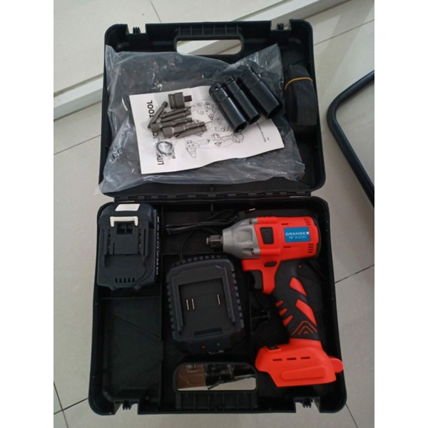 CORDLESS IMPACT WRENCH ORANGE 48V BOR BUKA BAUT KUNCI BUKA BAN MOBIL MOTOR ORANGE