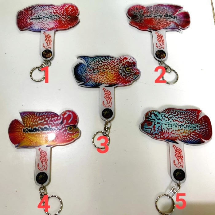 Wayang Louhan Aclyric Tebal Gantungan Kunci Untulan Ikan Louhan Sedang