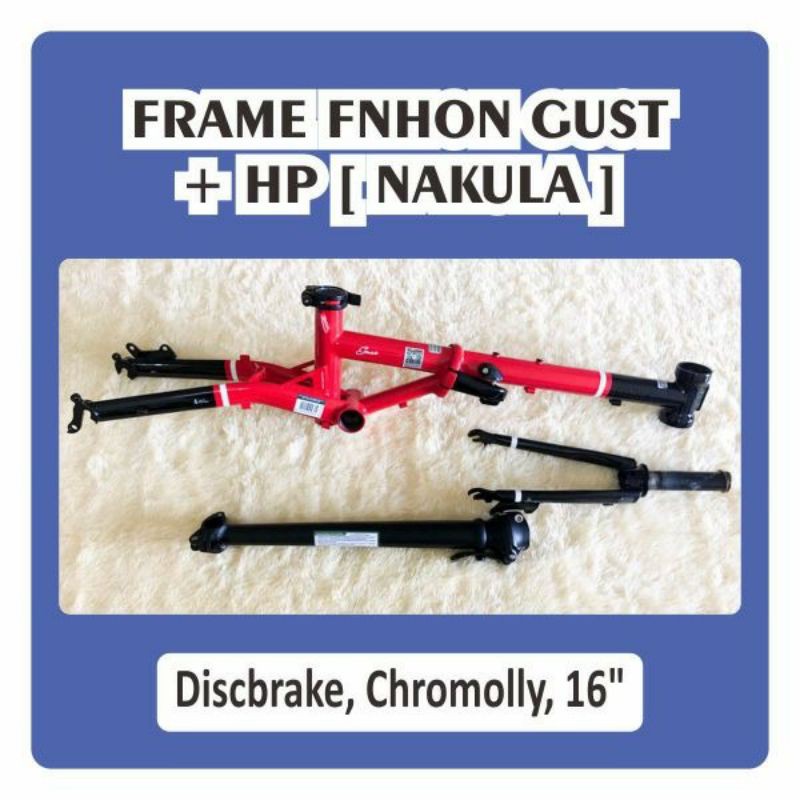 Frame Fnhon Gust Wayang Nakula dan Handlepost Hp Disc Discbrake DB Seli 2 warna merah hitam