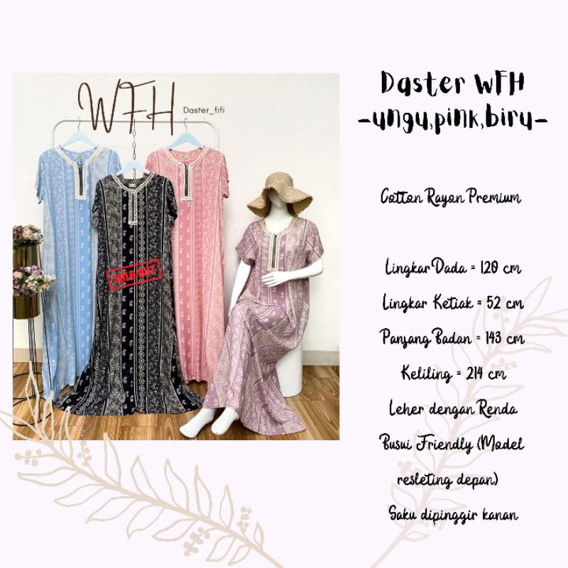 Long Dress Daster WFH pendek dan panjang by daster fifi Daster di rumah aja