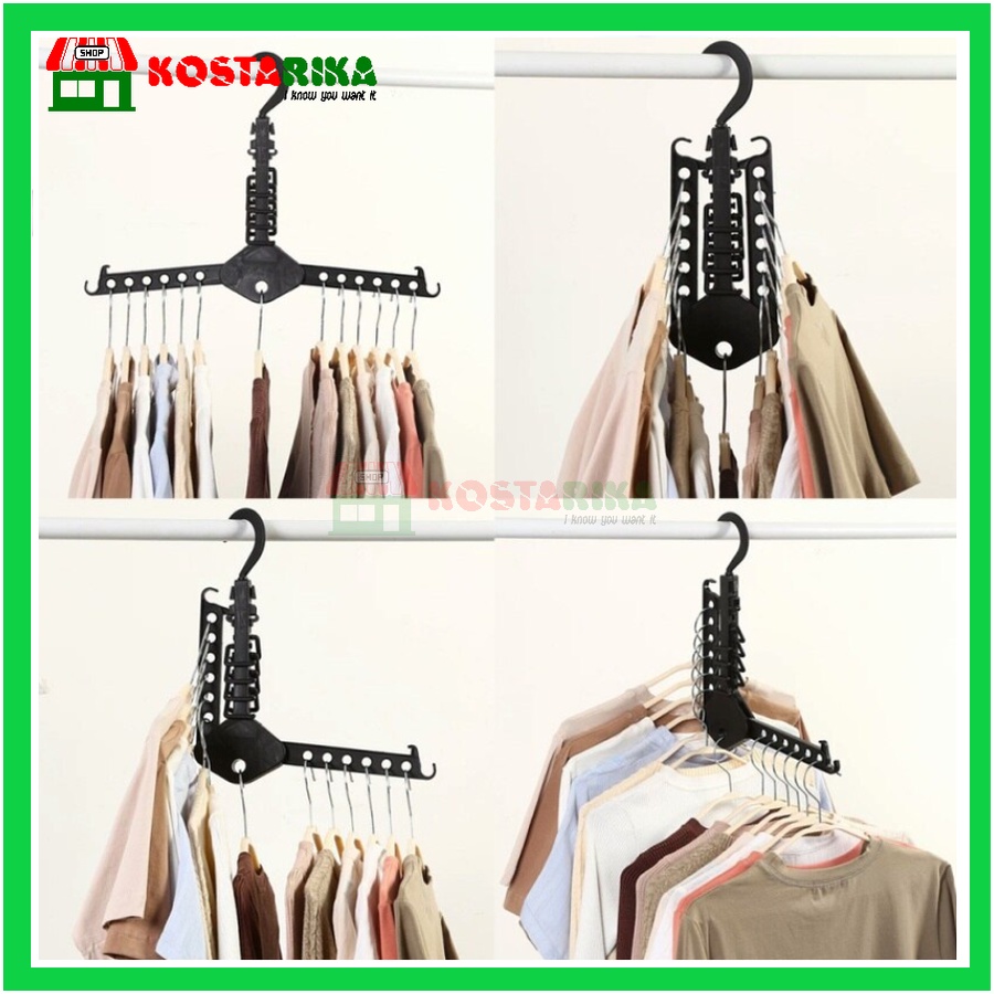 KOSTARIKA Magic Hanger Gantungan Baju Pakaian Multifungsi Portabel Efisien 13 lubang