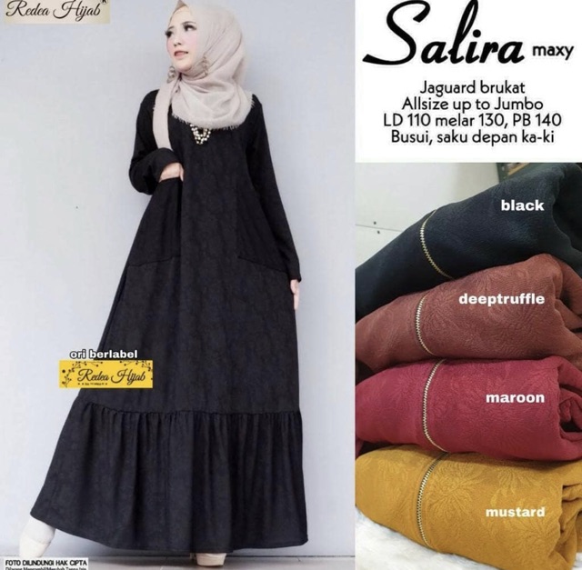 SALIRA Maxy - Gamis Jumbo Jaguard Brukat LD 110/3L / Embos Busui Saku MEWAH !!  / R.11 - 137-4920