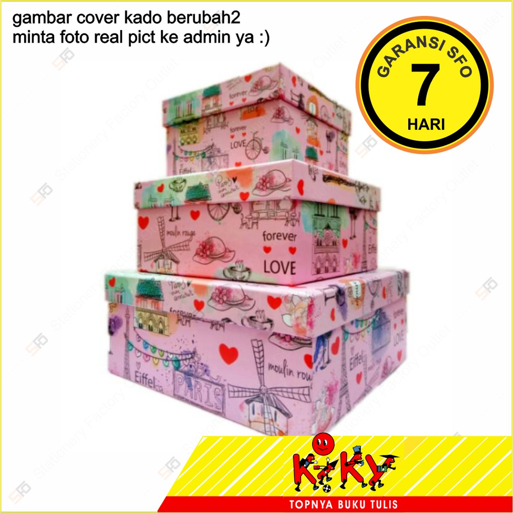 

Kotak Kado Kiky Besar - Four Shape Box Big