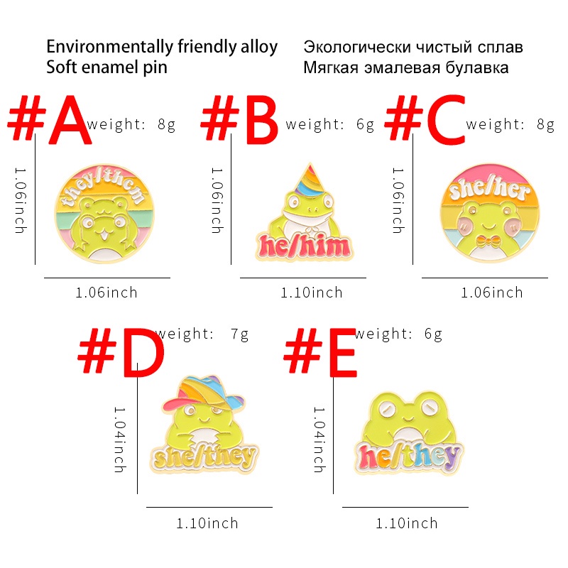 Bros Pin Desain Kartun Katak Pelangi Untuk Hadiah Teman