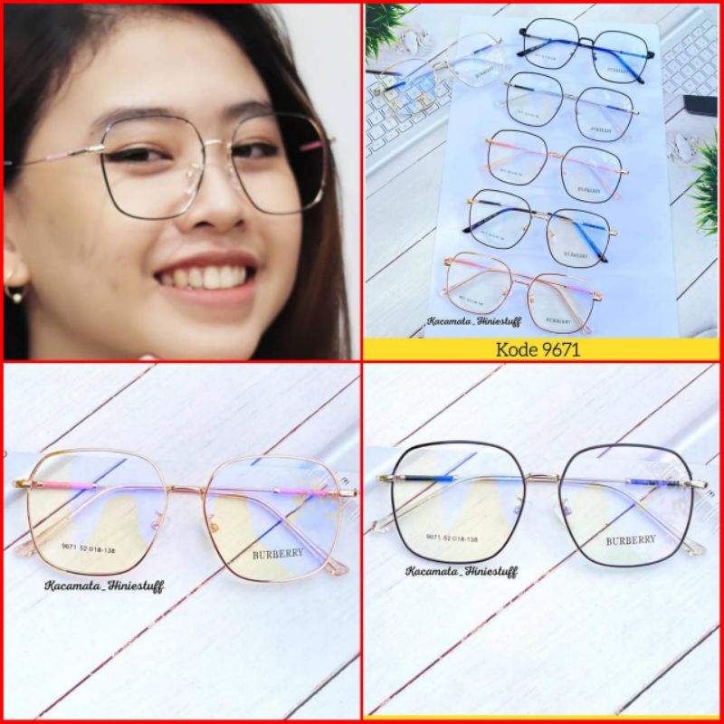 Kacamata besi kotak | kacamata minus | kacamata Photocromic | F 9671