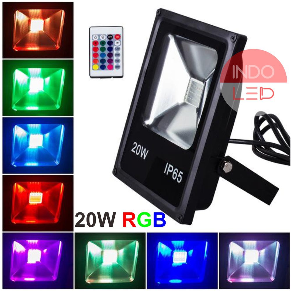 Lampu LED Sorot RGB 20W-Lampu Tembak Warna-LED Warna Warni-Flood Light RGB