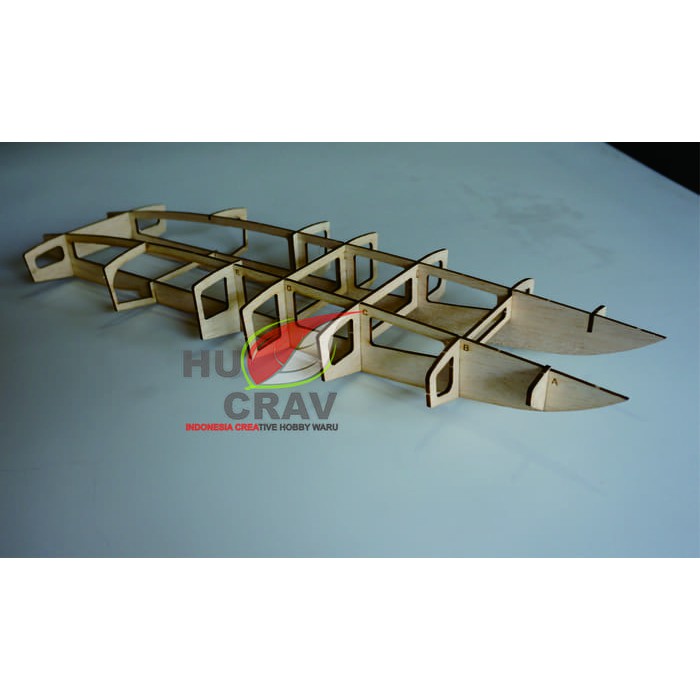 RC Boat 60cm Catamaran / kapal katamaran laser cutting