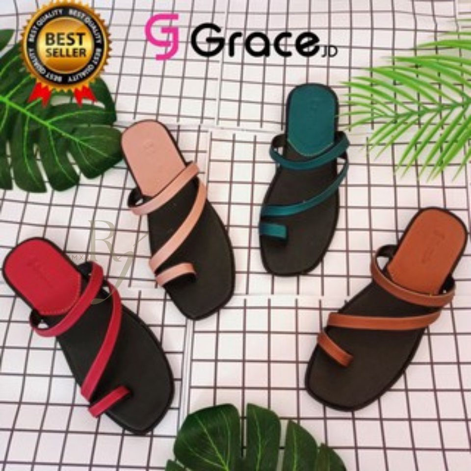 GRACE [MIRA 03] Sandal Slop Wanita Jepit Teplek Tali/ Sendal Flat Selop Jempol Cewek/ Sandal Tali Jempol