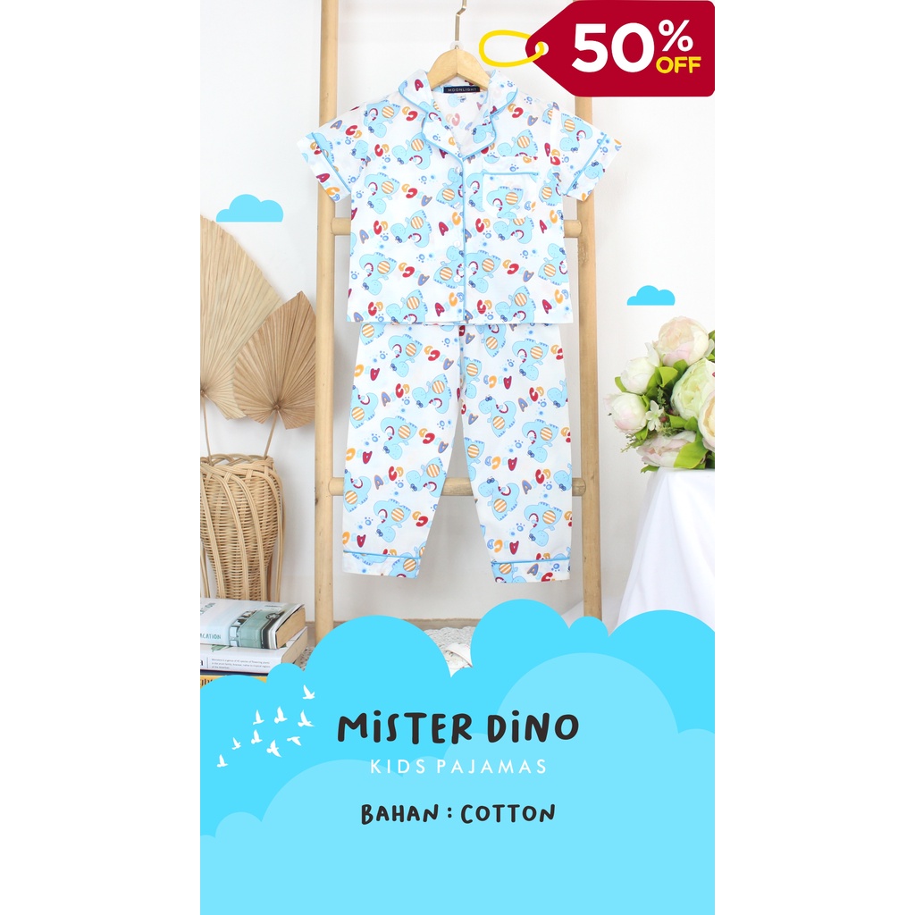 Mister Dino  – Piama Anak Baju Tidur Piyama Sleepwear Moonlight Pajamas