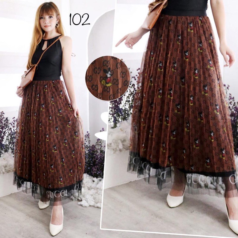 Rok Tutu Panjang Branded Printing / Tutu Maxi Skirt Import - Katlyn Shop-3
