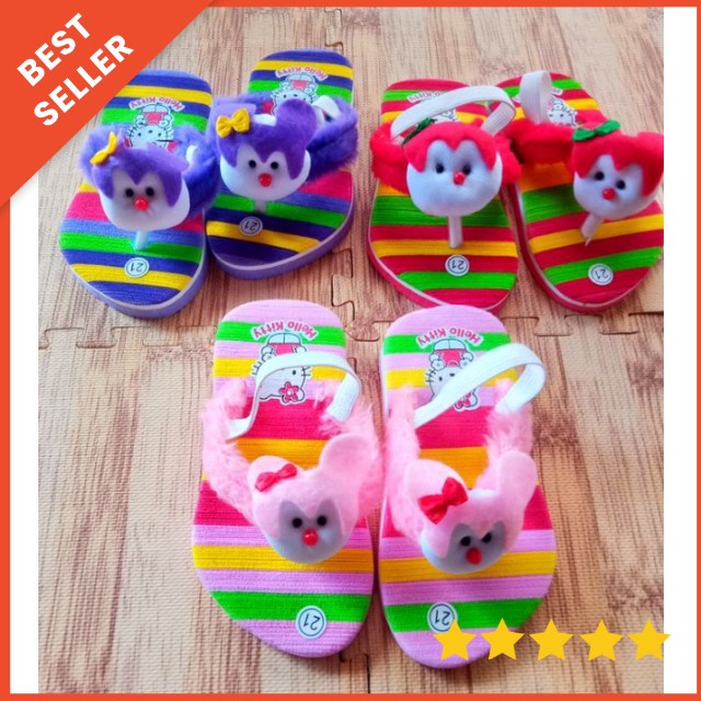 [1-3 TAHUN] Sandal Jepit Anak Perempuan Pelangi Sendal anak cewe / SANDAL BABY KIDS BONEKA / SANDAL PREWALKER BAYI BONEKA