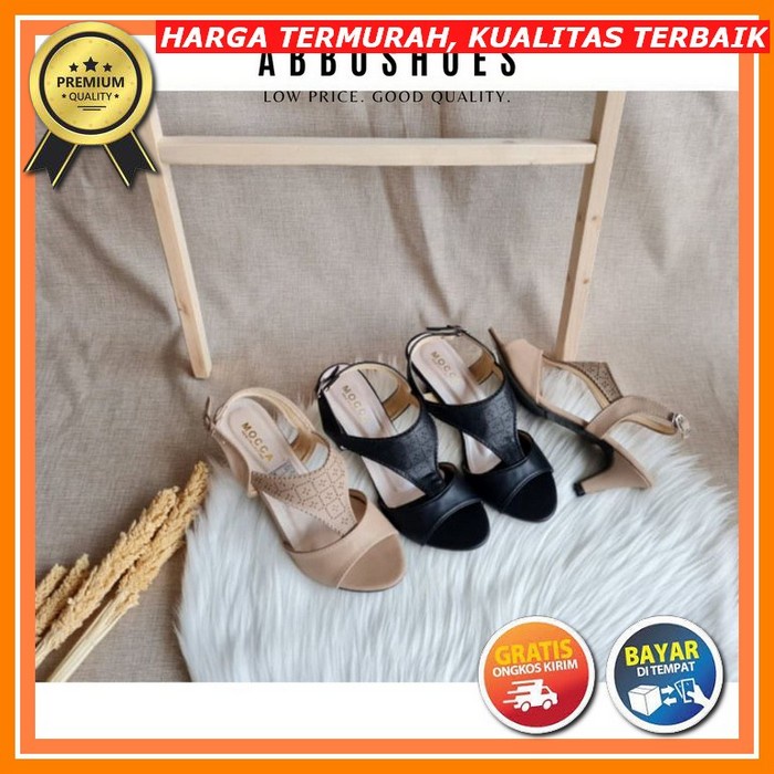 modern sendal hils wanita import high heels heals hak kaca tahu pesta kondangan wedding import sanda