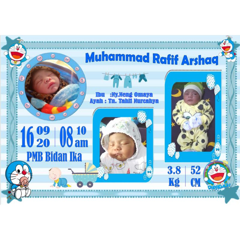 biodata bayi tema doraemon