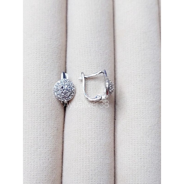 ANTING JEPIT MODEL BULAT BESAR SILVER PREMIUM 925