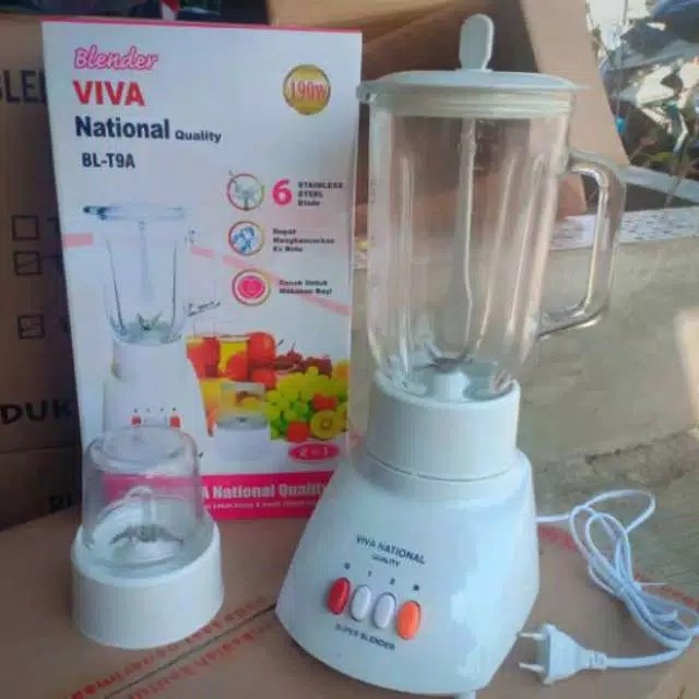 BLENDER VIVA NATIONAL 2IN1 KACA 6 MATA PISAU STAINLESS DRY MILL PANASONIC MIYAKO