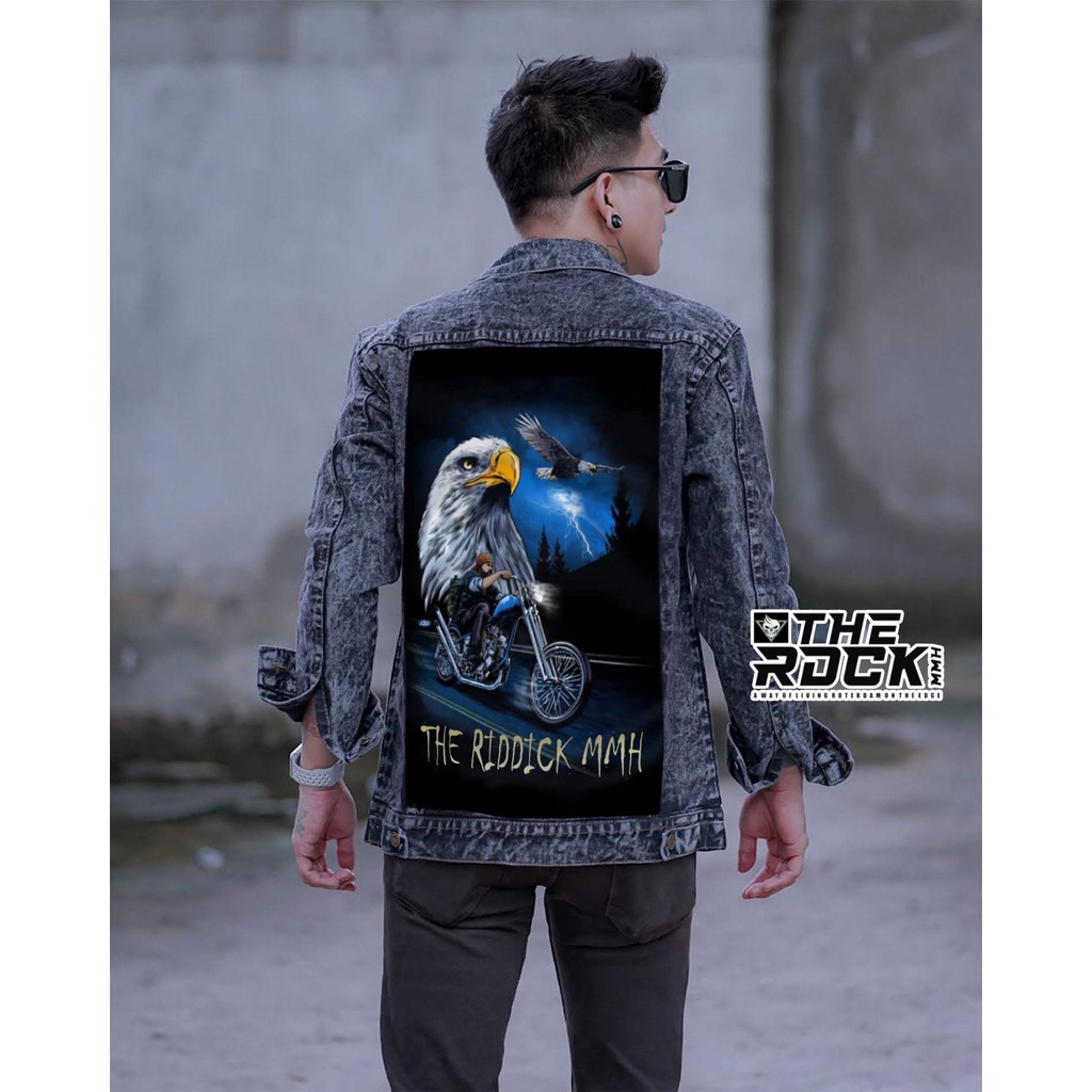 jaket jeans pria terbaru 2022 / jaket pria denim jeans bergambar belakang/ jaket pria printing/ jaket jeans pria bergambar terbaru/ jaket pria keren