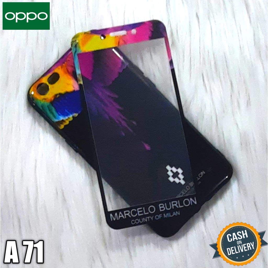 OPPO A71 SOFTCASE MOTIF + TEMPERED GLASS