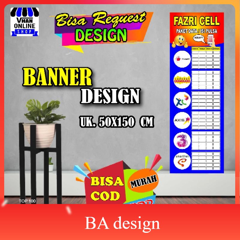 Jual Spanduk Banner Daftar Harga Paket Data / Pulsa Keren, Konter Pulsa ...