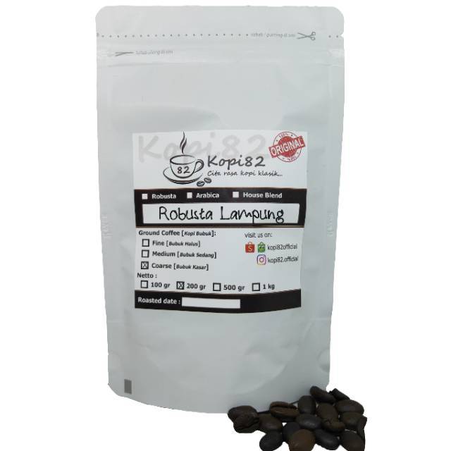 

Kopi Bubuk Robusta82 200 gr