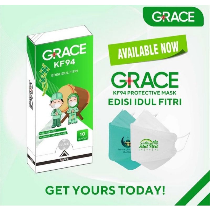 Masker GRACE 4 ply Type KF94 Special edisi IDULFITRI - 1 Box isi 10 pcs