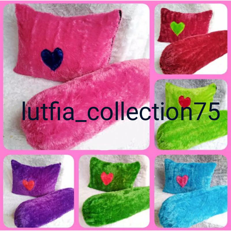 satu set sarung bantal guling bulu rasfur/Sarung bantal bulu rasfur Guling bulu rasfur
