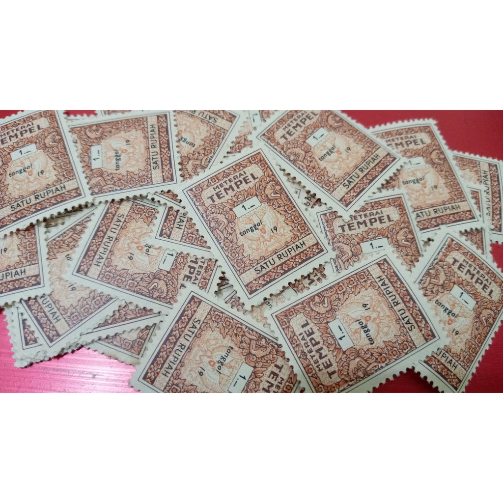 Materai Tempel Kuno Rp.1 (Satu Rupiah)