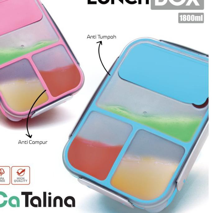 ANTI CAMPUR & ANTI BOCOR  Catalina Kotak Makan / Kotak bekal  1.8Ltr | Catalina Lunch Box 1.8 L