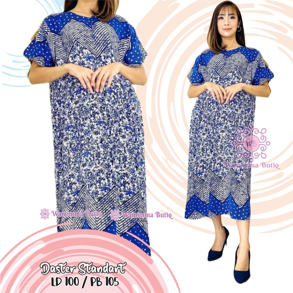 Daster Batik Murah Baju Tidur Batik Murah Adem Nyaman Daster Batik Pekalongan Daster Yukensi-Zigzag-biru
