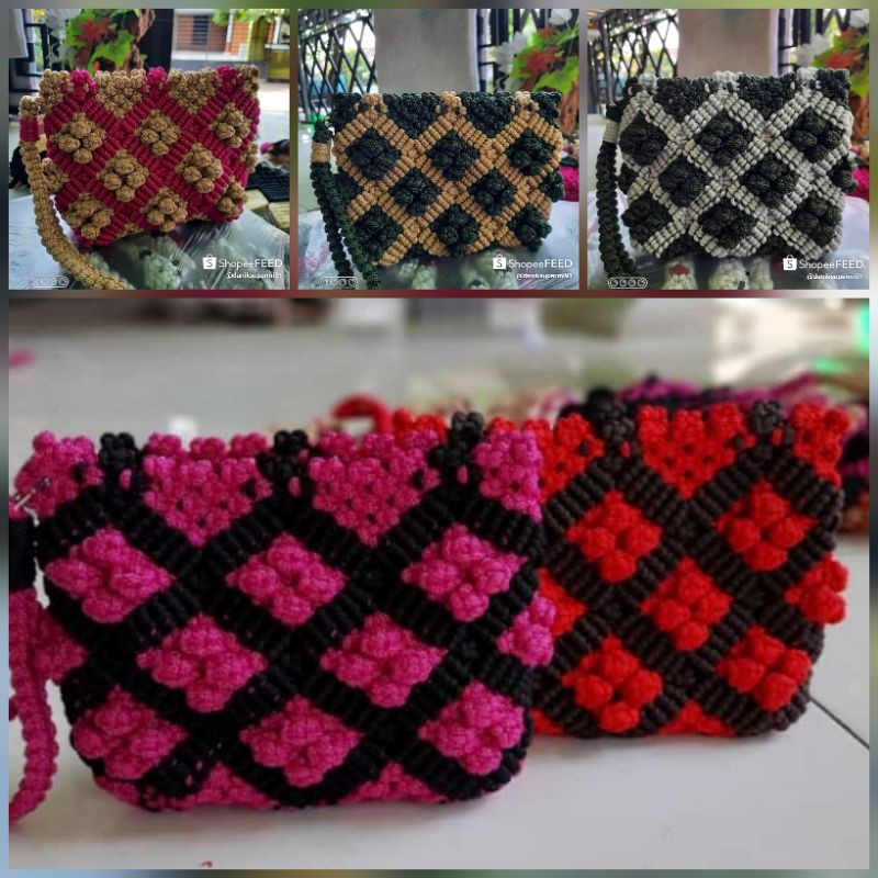 dompet rajut mawar / dompet wanita / dompet koin / dompet rajut / dompet / dompet koin