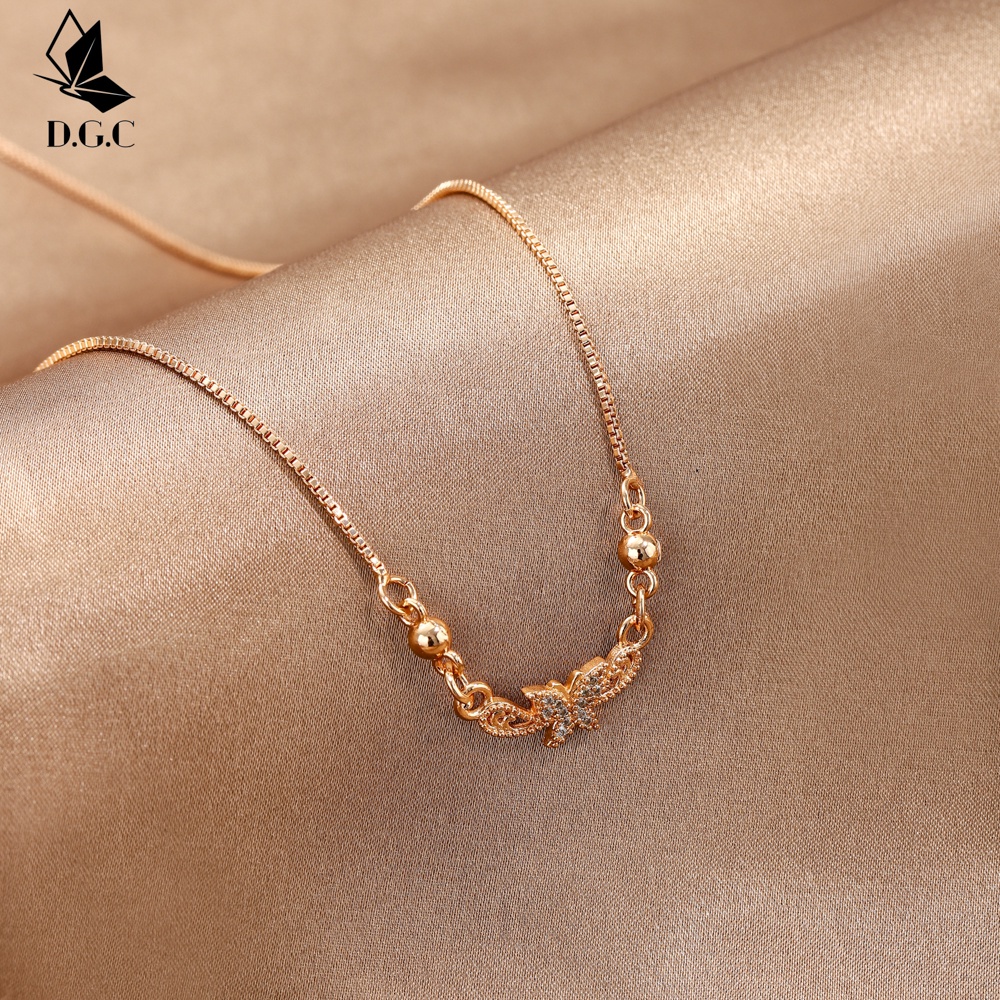 ✨✅COD Kalung Titanium Rose Gold Korean Style Liontin Aksesoris Kalung Hijab Fashion Wanita Jewelry D005