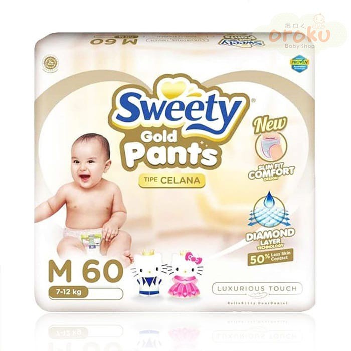 POPOK BAYI / POPK BAYI SEKALI PAKAI / DIAPERS BAYI / SWEETY GOLD / DIAPERS MURAH