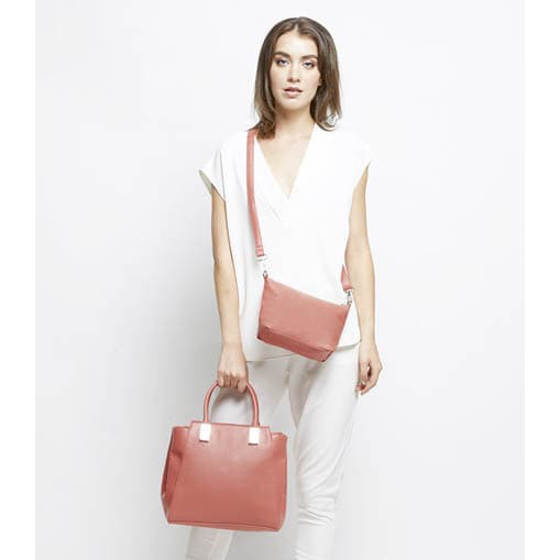 TAS 2 in 1 SOPHIE MARTIN OPHELIE PEACH KULIT PINK KERJA T6449P1