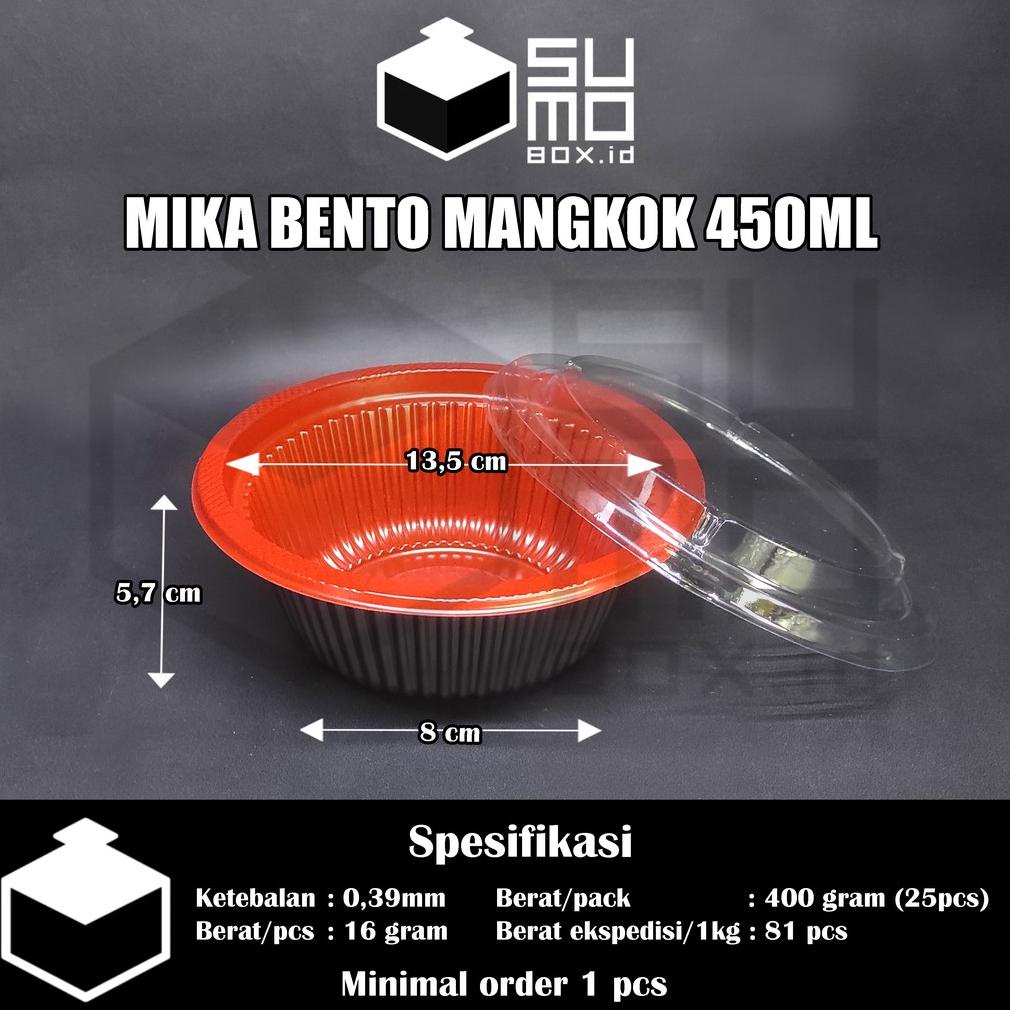 Mika Bento Mangkok RAMEN + TUTUP 450ml / Mangkuk Salad Rice Bowl Plastik Tebal Kokoh